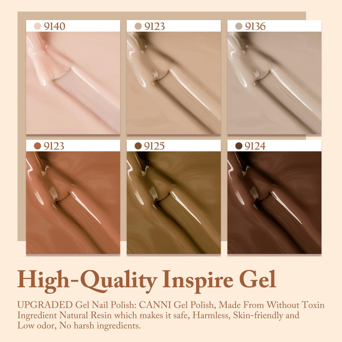 CANNI gel nail polish application process with UV lamp