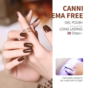 CANNI gel nail polish bottles in various brown shades