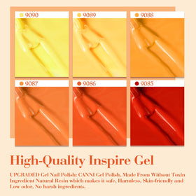 CANNI Gel Nail Polish bottles showcasing vibrant orange colours