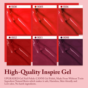 CANNI Gel Nail Polish bottles showing vibrant red shades