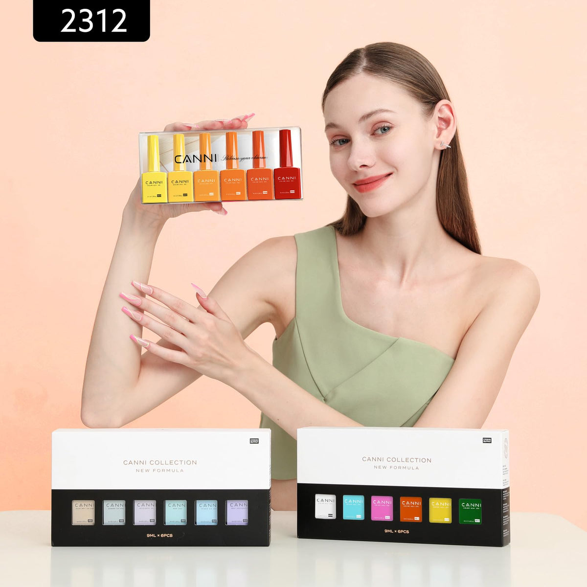 CANNI Gel Nail Polish bottles with 3D crystal label detail