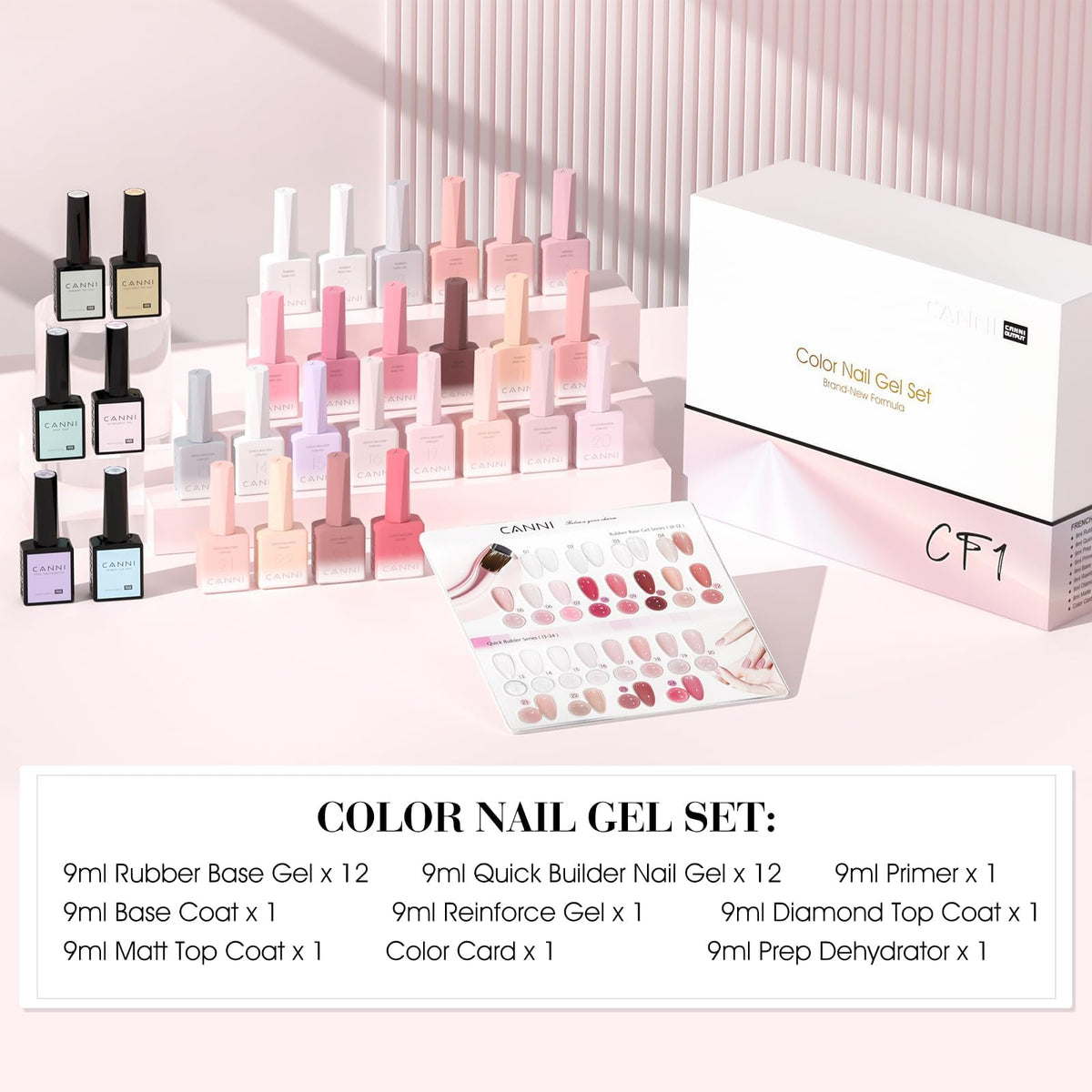CANNI Gel Nail Polish bottles with 3D crystal labels