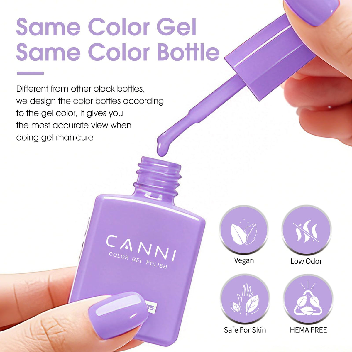 CANNI Gel Nail Polish brush for easy application