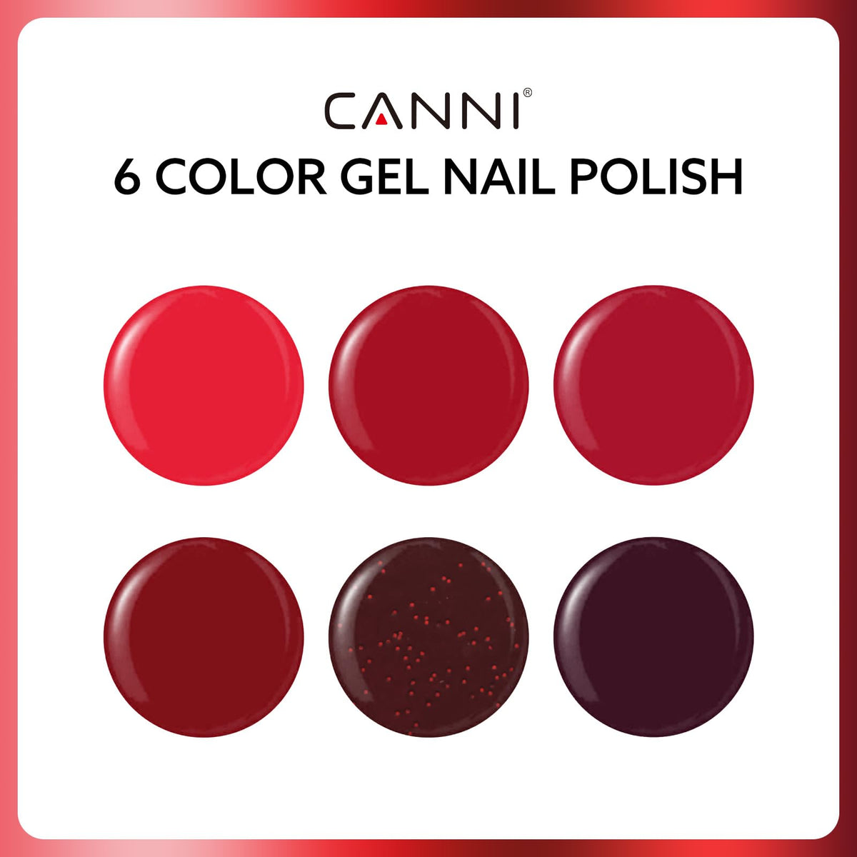 CANNI gel nail polish dark red shade bottle