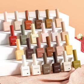 CANNI gel nail polish in various shades including nude and glitter