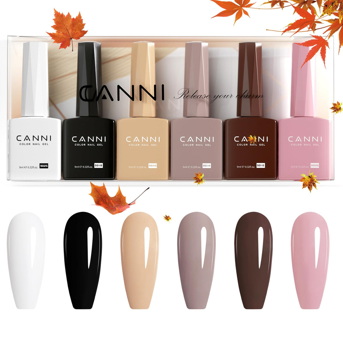 CANNI gel nail polish in white colour on nails