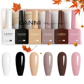 CANNI gel nail polish in white colour on nails