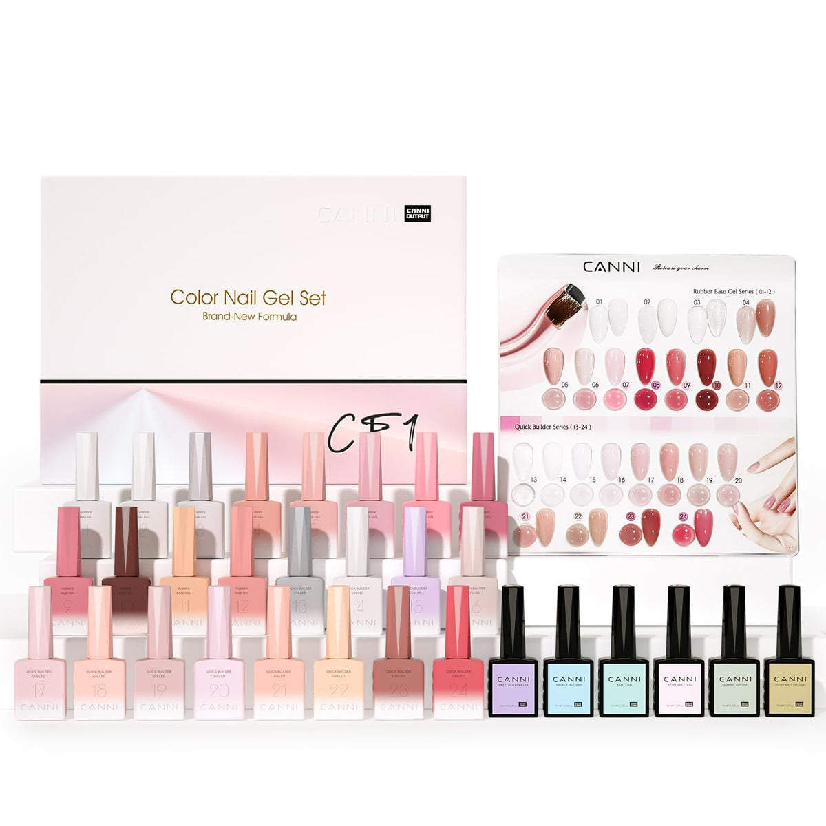 CANNI Gel Nail Polish Set 30 Pcs with colour-coded bottles