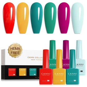 CANNI Gel Nail Polish Set 6 bold shades front view