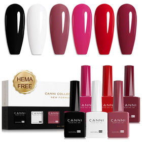CANNI Gel Nail Polish Set 6 classic shades front view