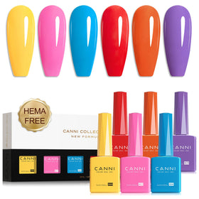 CANNI Gel Nail Polish Set 6 rainbow shades in unique colour bottles