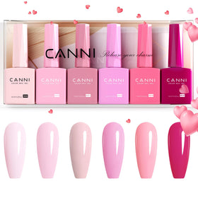 CANNI Gel Nail Polish Set 6Pcs light pink bottles front view