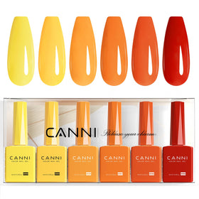 CANNI Gel Nail Polish Set 6Pcs yellow and orange bottles front view