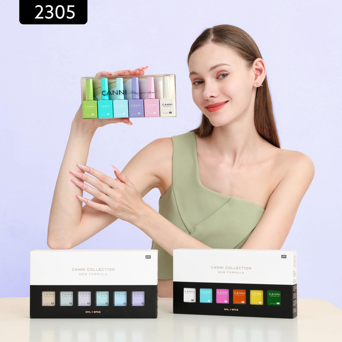 CANNI Gel Nail Polish Set displayed with nail art tools