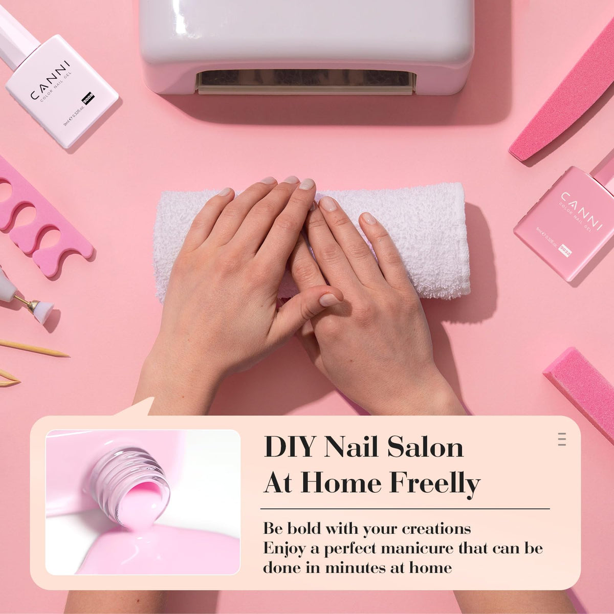 CANNI Gel Nail Polish Set showing smooth application