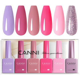 CANNI Gel Nail Polish Set with six coloured bottles