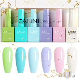 CANNI Gel Nail Polish Set with six vibrant colours front view