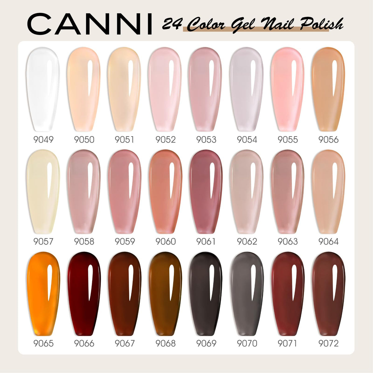 CANNI gel polish application process on nails