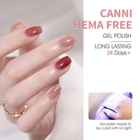 CANNI gel polish bottle showing low odour formula