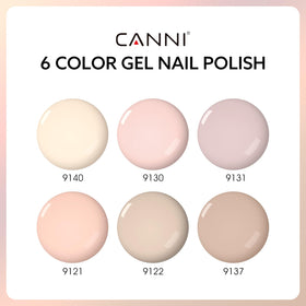 CANNI gel polish bottles in assorted nude shades