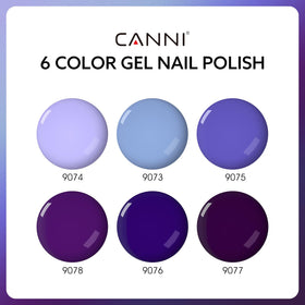 CANNI gel polish bottles in lavender shades