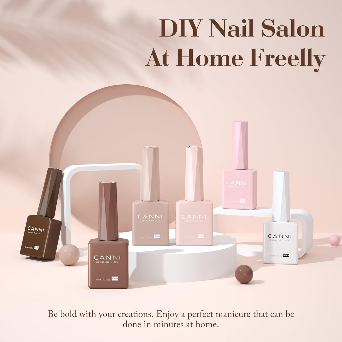 CANNI gel polish bottles with 3D crystal labels