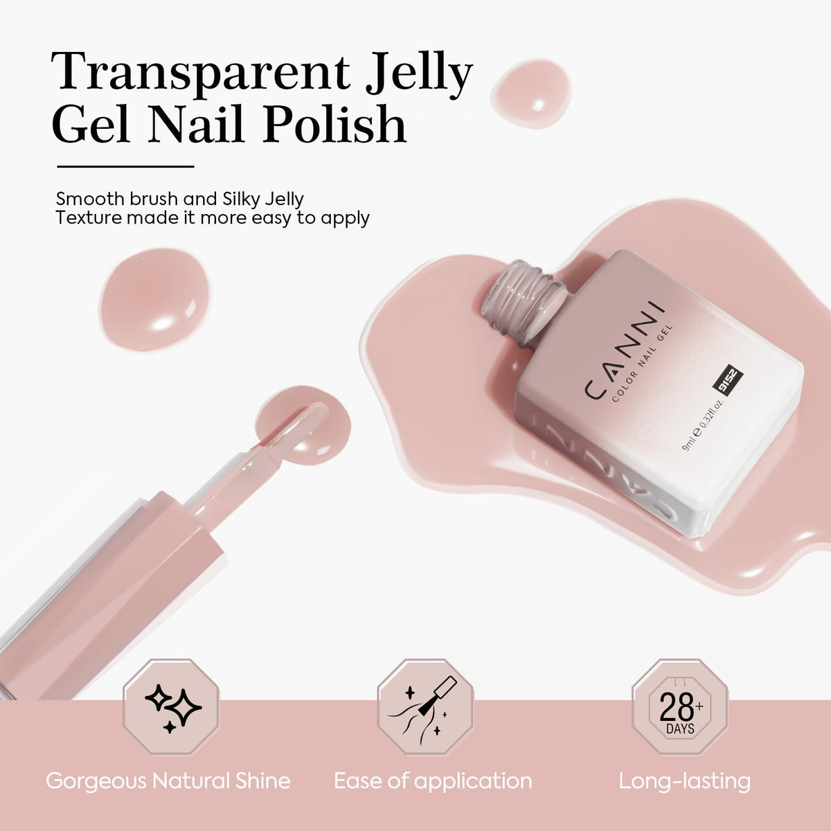 CANNI gel polish brush close-up for easy application