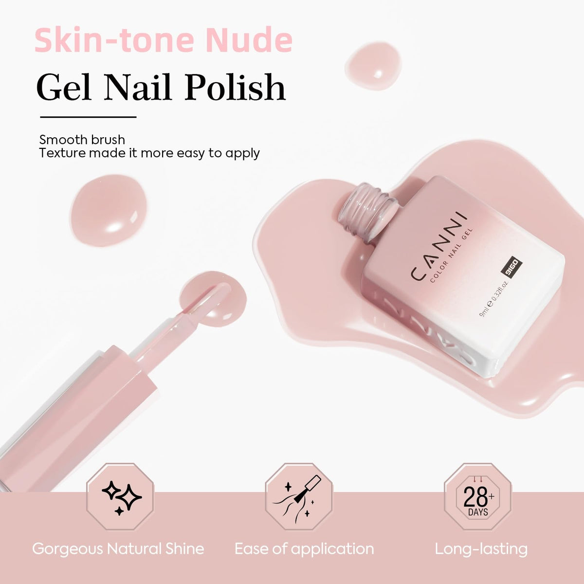 CANNI gel polish glossy finish on nails