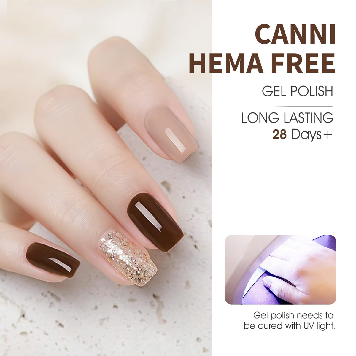 CANNI gel polish in application process