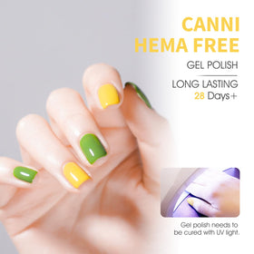 CANNI gel polish set displayed on a nail art table