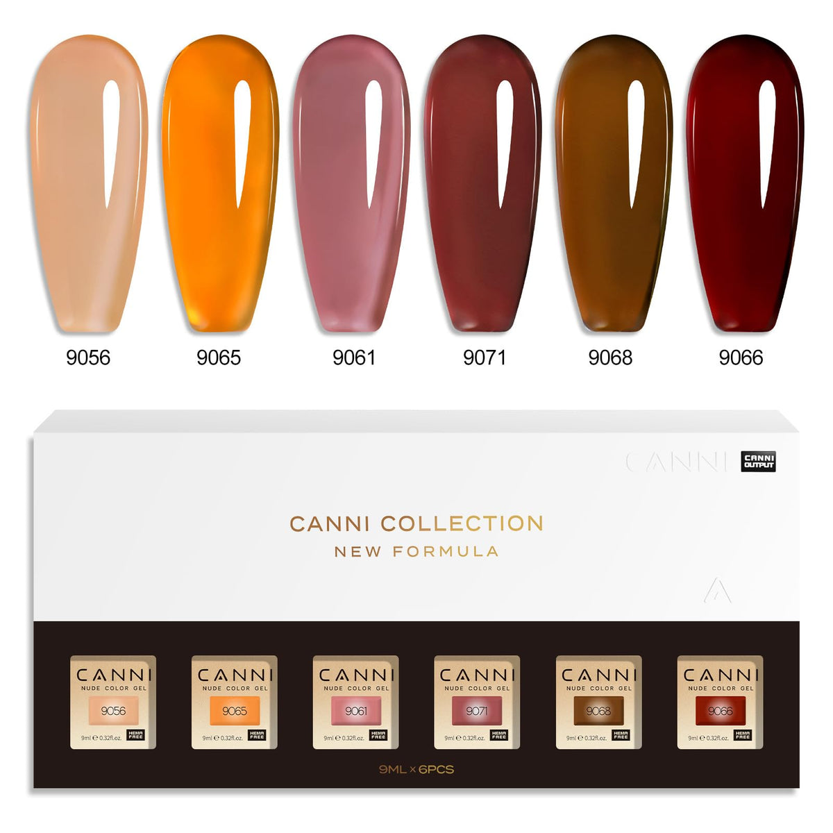 CANNI gel polish set with a background of nail tools