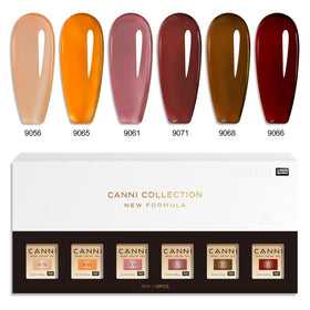 CANNI gel polish set with a background of nail tools