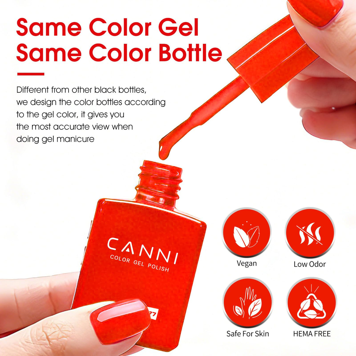 CANNI green gel polish bottle side view