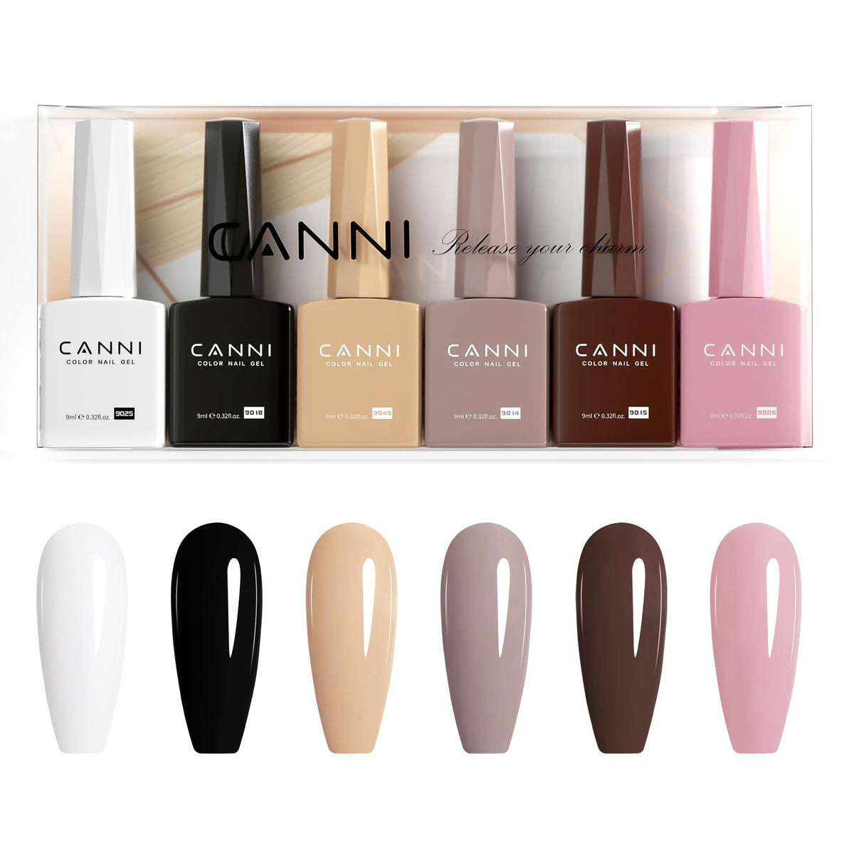 CANNI Hema-Free Gel Nail Polish Set 6Pcs in fall colours