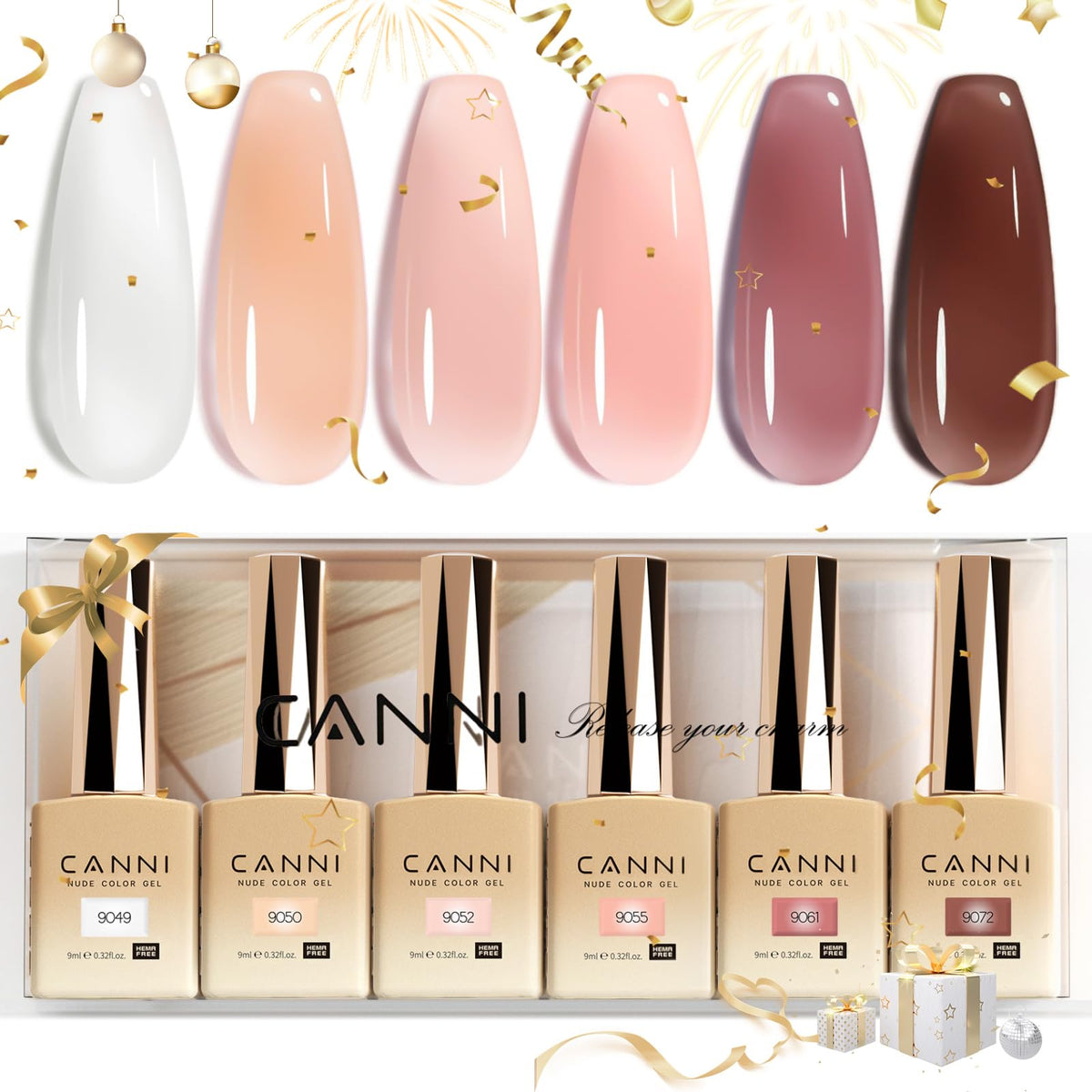 CANNI Hema-Free Jelly Gel Nail Polish Set 6Pcs front view