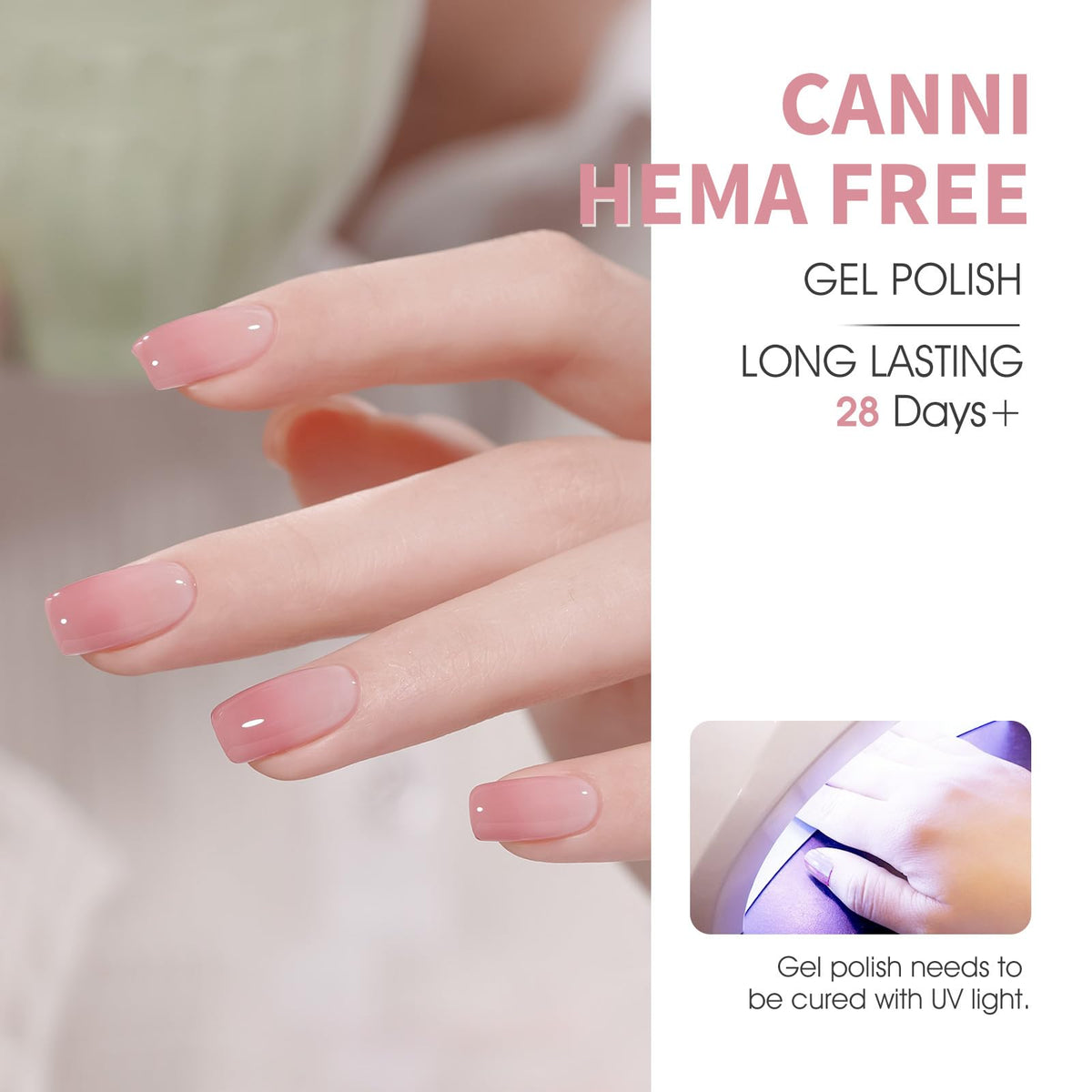 CANNI Jelly Gel Nail Polish application on nails