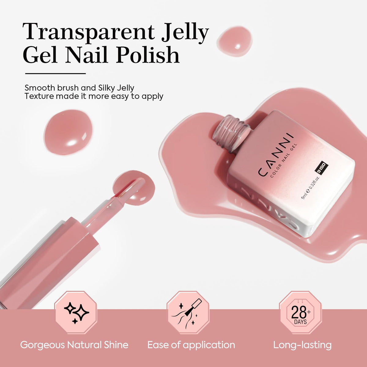 CANNI Jelly Gel Nail Polish in neutral pink shades