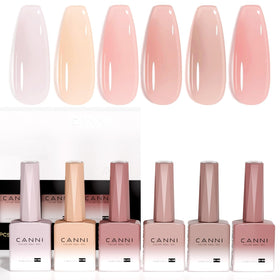 CANNI Jelly Gel Nail Polish Set with six coloured bottles