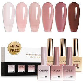 CANNI Jelly Gel Nail Polish Set with six translucent shades
