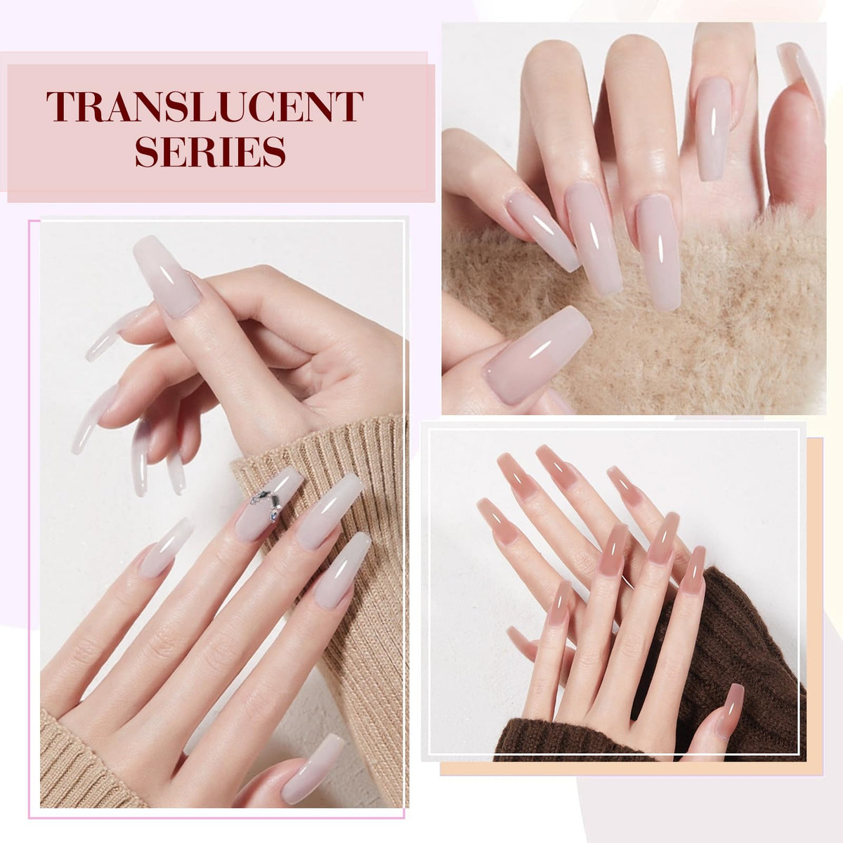 CANNI Jelly Nude Gel Nail Polish applied on nails
