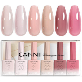 CANNI Jelly Pink Gel Nail Polish Set front view with six bottles