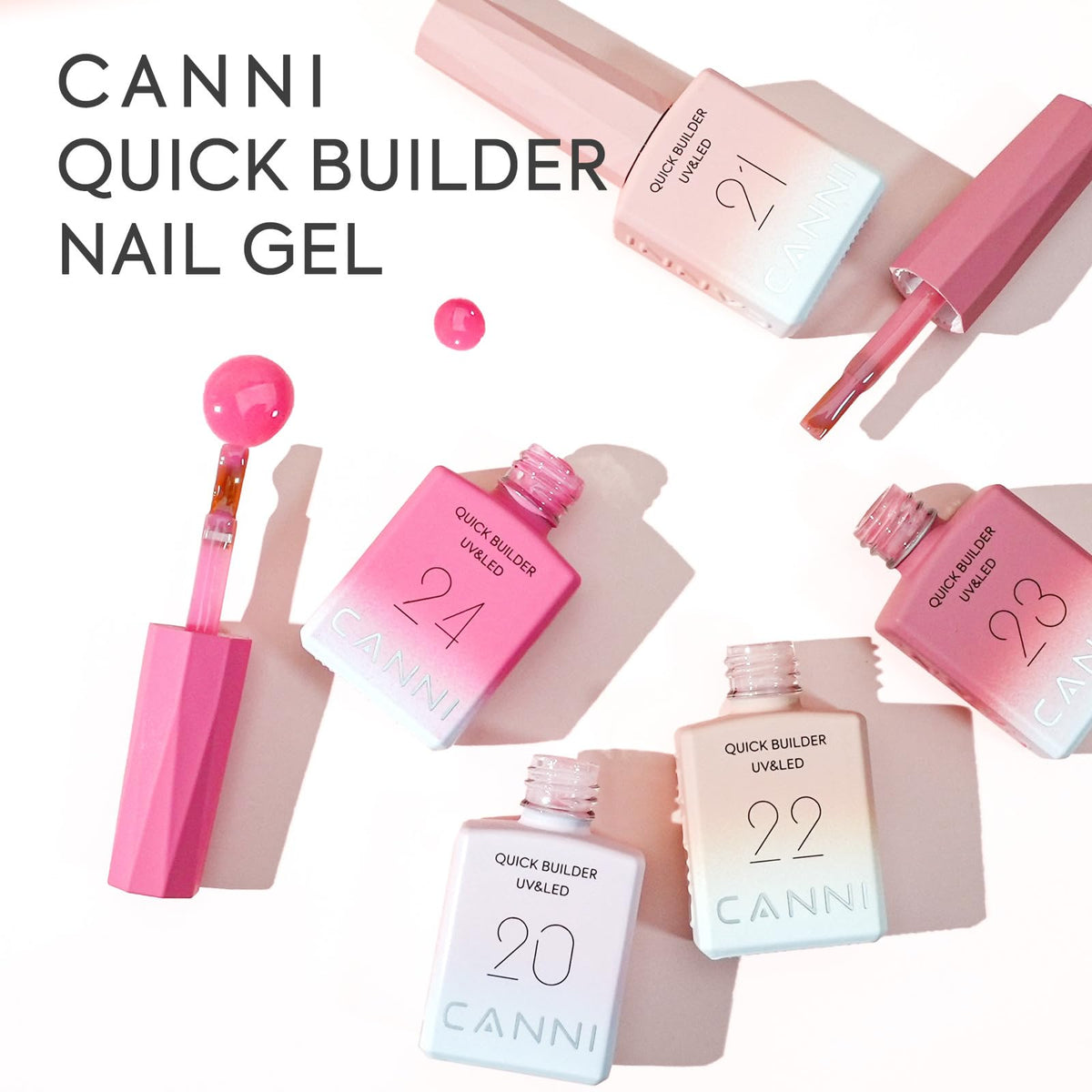 CANNI Jelly Pink Gel Nail Polish Set with UV lamp