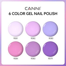 CANNI Light Purple Gel Nail Polish bottles showing vibrant colours