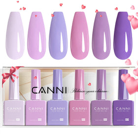 CANNI Light Purple Gel Nail Polish Set 6Pcs front view