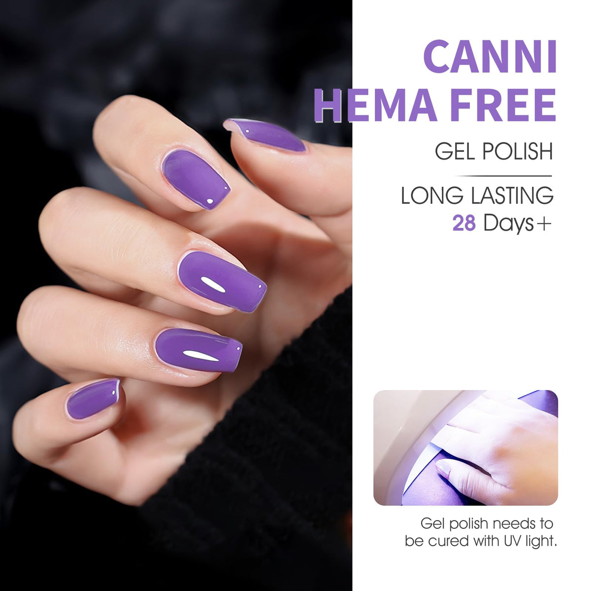 CANNI Light Purple Gel Nail Polish set packaging