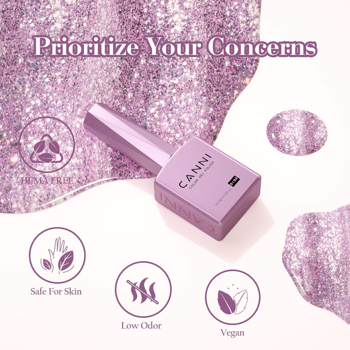 CANNI nail polish set displayed with UV lamp