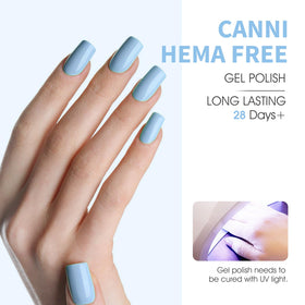 CANNI Navy Blue Gel Nail Polish bottles arranged