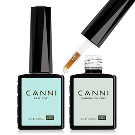 CANNI No Wipe Gel Top Coat and Base Coat Set front view