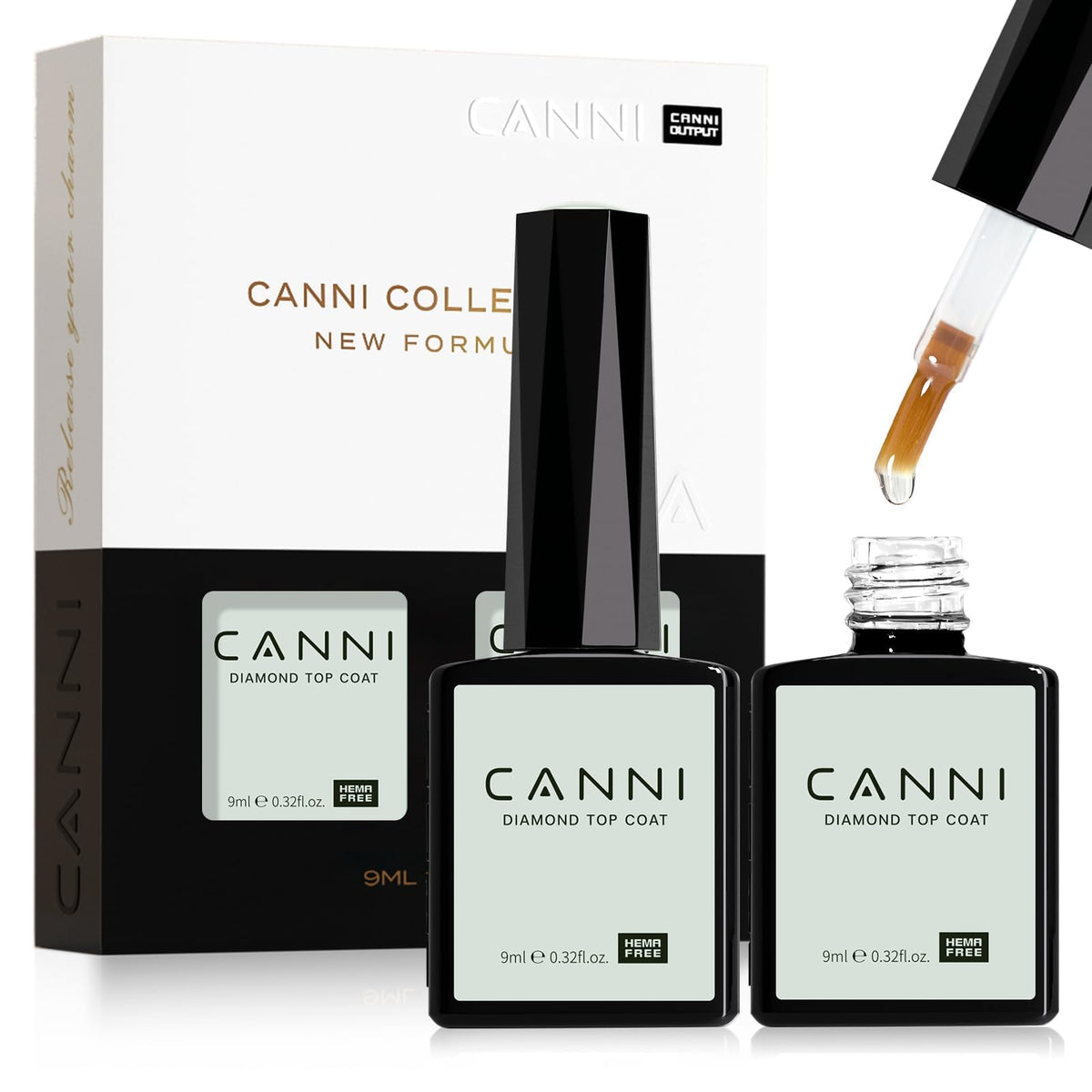 CANNI No Wipe Gel Top Coat Set packaging front view