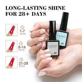 CANNI No Wipe Gel Top Coat shiny finish on nails